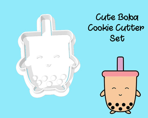 Cute Boba Tea Cookie Cutter Set