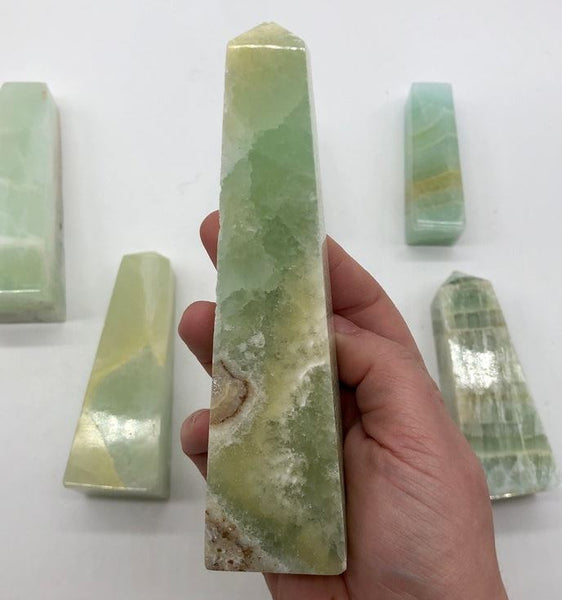 Pistachio Calcite Tower Crystals