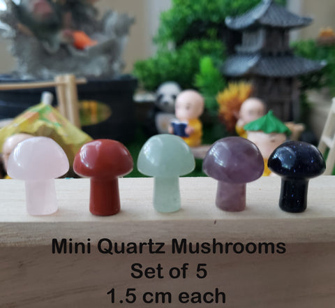 Mini Mushroom Quartz Crystals Set of 5