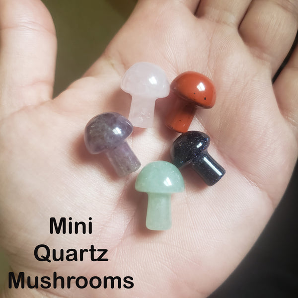 Mini Mushroom Quartz Crystals Set of 5