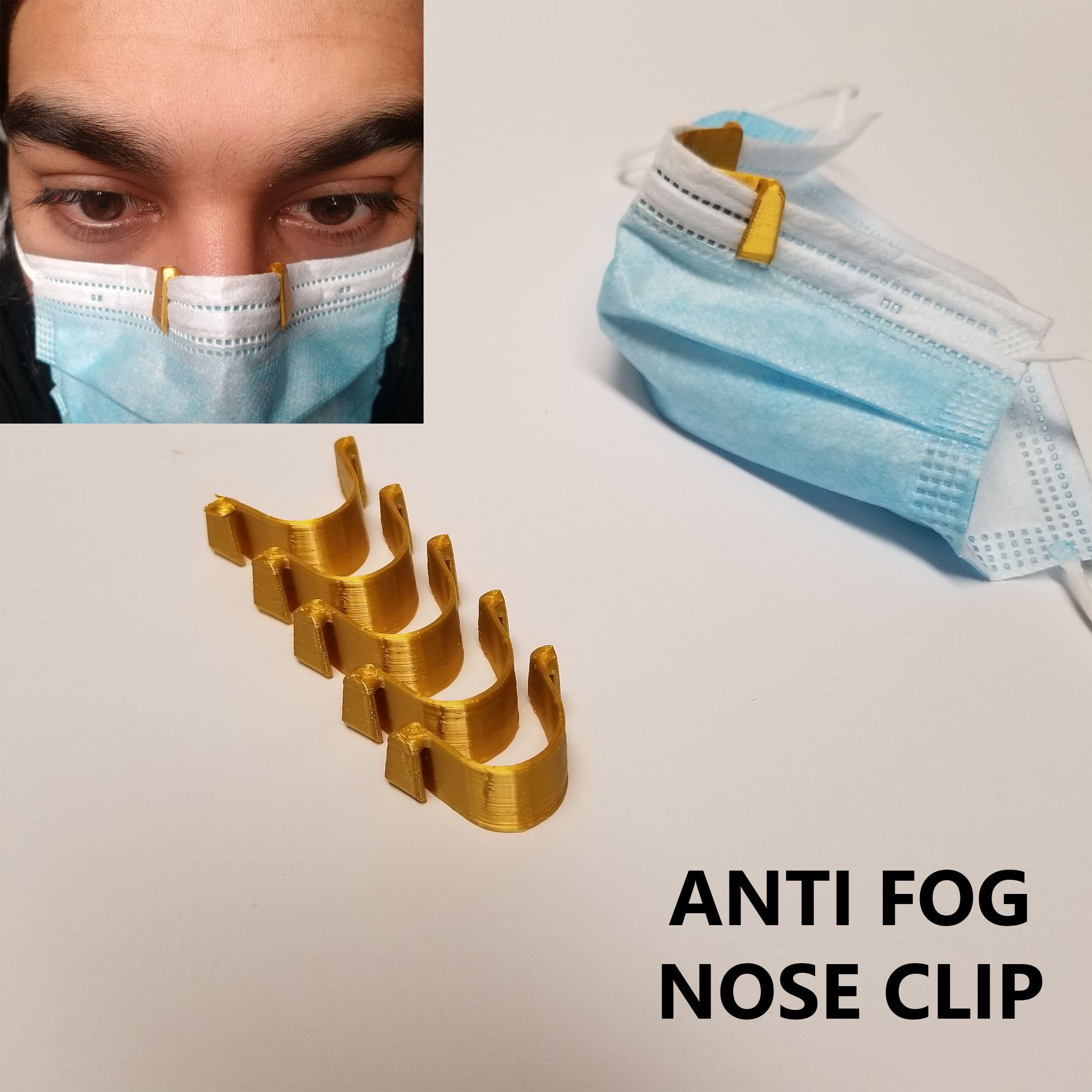Anti-Fog Nose Clips, Gold (Pack of 5)