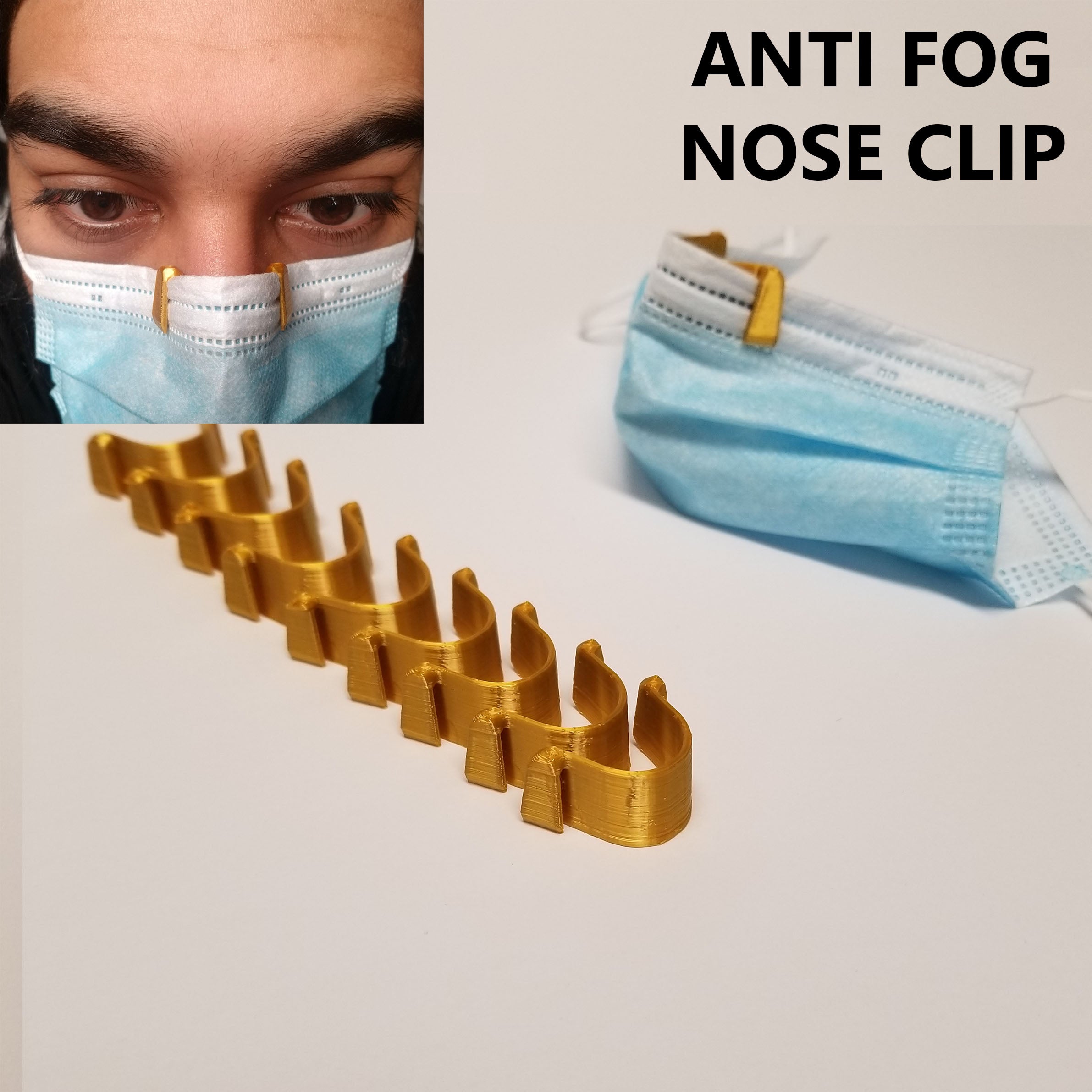 Anti-Fog Nose Clips, Gold (Pack of 10)